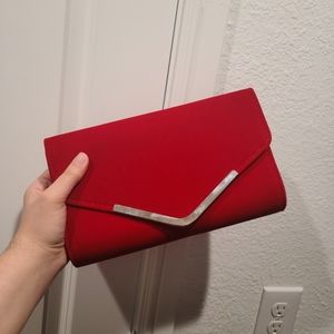 Red velvet clutch (chain inside)